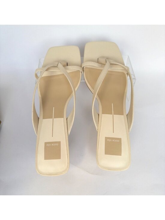 Dolce Vita Brevel Bone Ivory Kitten Heel Sandals Size 10 - Picture 4 of 9